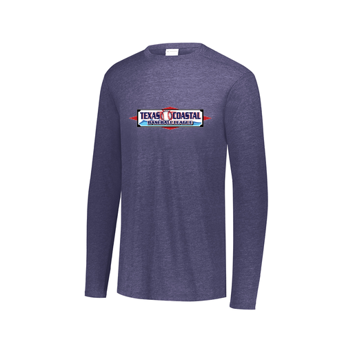[FTLCUBNV-AXS-LOGO1] Decker Men's Tri-Blend T-Shirt - Long Sleeve (Adult XS, Navy, Logo 1)
