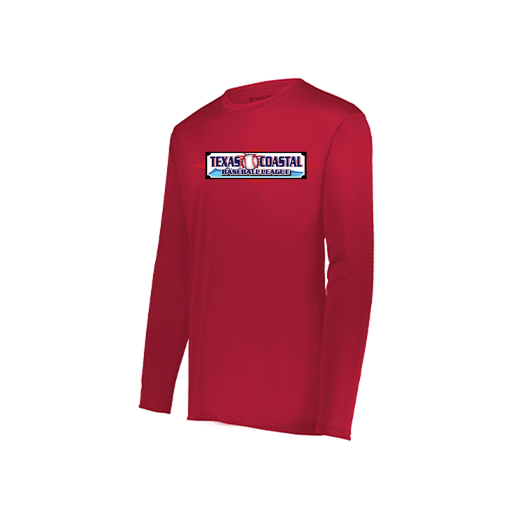 [222823.083.S-LOGO1] Youth LS Smooth Sport Shirt (Youth S, Red, Logo 1)