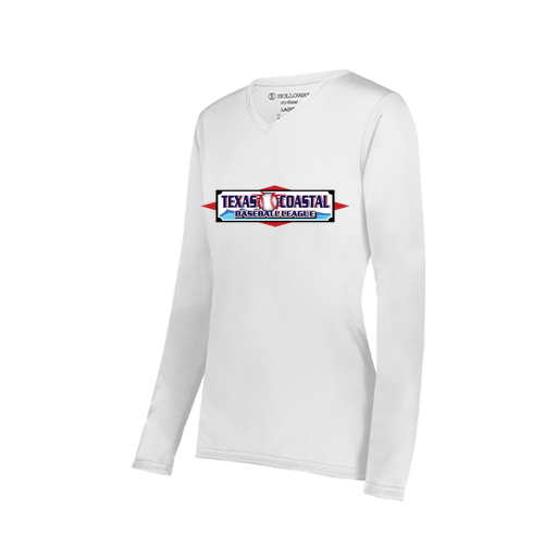 [222824.005.S-LOGO1] Ladies LS Smooth Sport Shirt (Female Adult S, White, Logo 1)