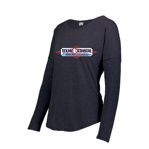 [FTLCUBNV-FAXS-LOGO1] Decker Women's Tri-Blend T-Shirt - Long Sleeve (Female Adult XS, Navy, Logo 1)